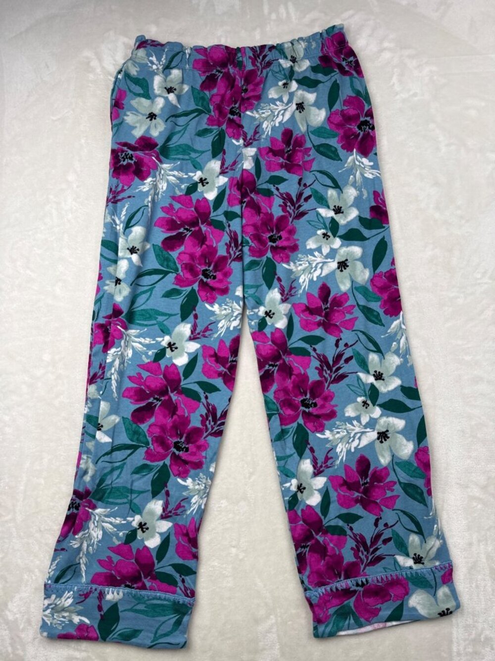 Carole Hochman Womens Floral Pajama Set Small Blue & Pink - Picture 3 of 11